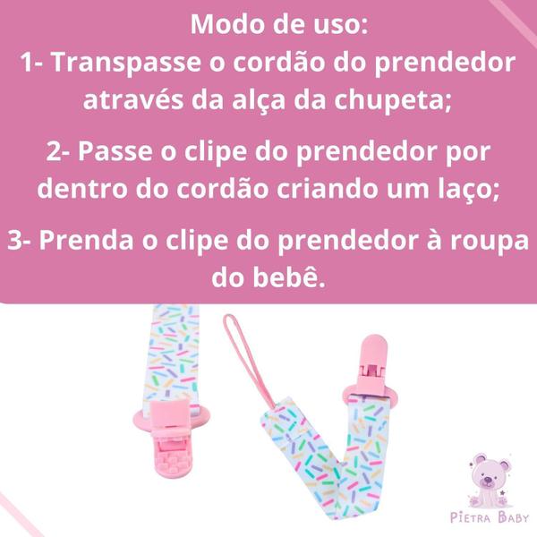 Imagem de Kit 2 Prendedores De Chupeta Pietra Baby