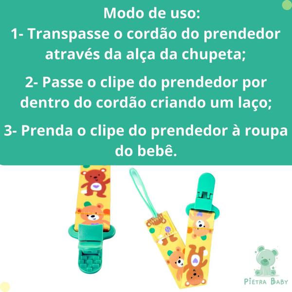 Imagem de Kit 2 Prendedores De Chupeta Pietra Baby