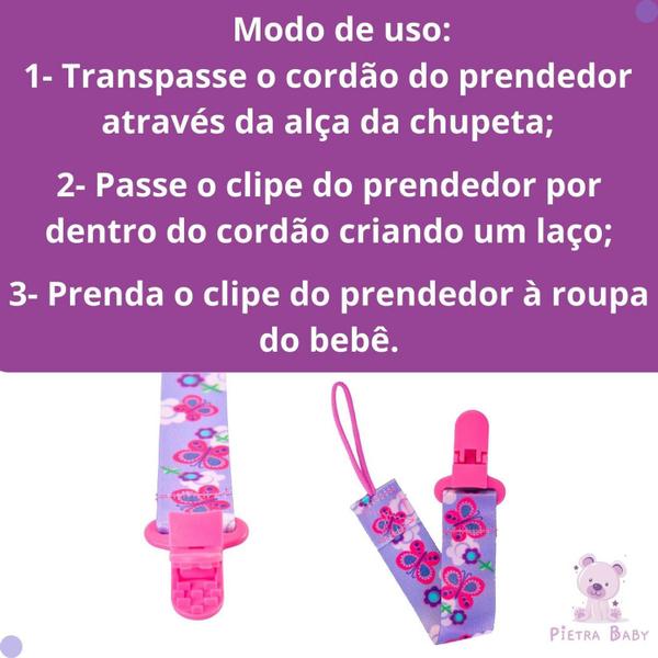 Imagem de Kit 2 Prendedores De Chupeta Pietra Baby