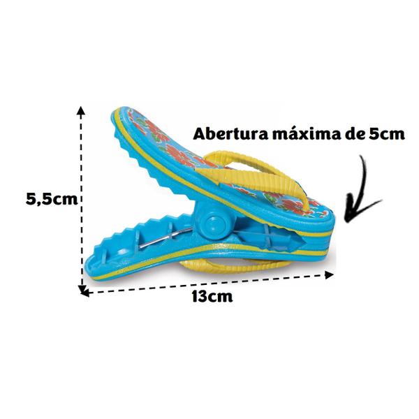 Imagem de Kit 2 Prendedores De Toalha Sandália Azul Clip Para Cadeira De Praia - 3100 Tobee