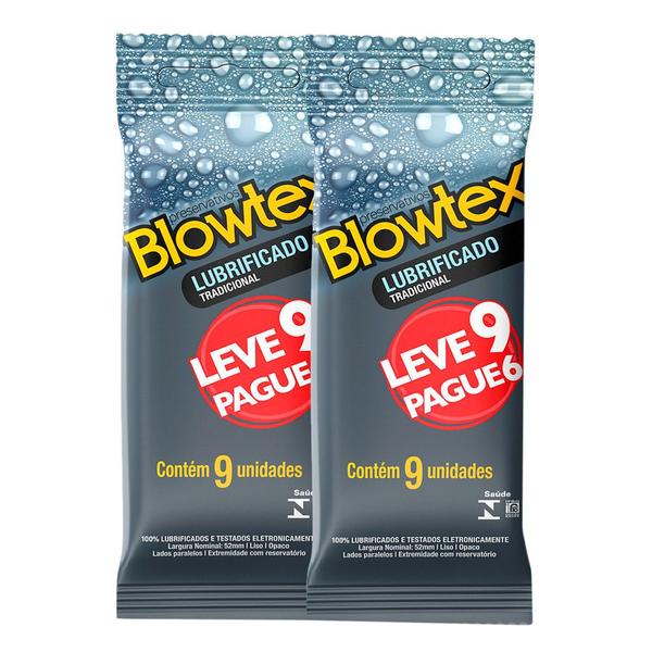 Imagem de Kit 2 Preservativo Blowtex Lubrificado Tradicional Leve 9 Pague 6