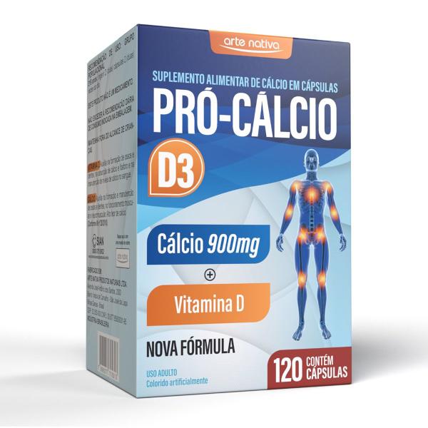 Imagem de Kit 2 Pro Calcio 900mg + Vitamina D3 - Arte Nativa 120 Capsulas cada