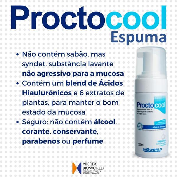 Imagem de Kit 2 Proctocool Espuma Higiene Anal Com/Sem Enxágue.