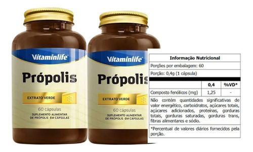 Imagem de Kit 2 Propolis Extrato Verde 60 Capsulas Vitaminlife