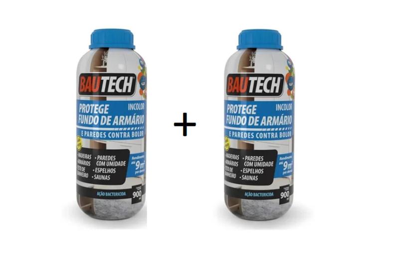 KIT 2 Protege Fundo De Armario Verniz 900ml Bautech Imagem de KIT 2 Protege Fundo De Armario Verniz 900ml Bautech