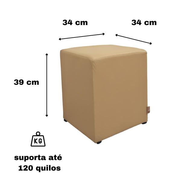 Imagem de Kit 2 Puff Banqueta Cubo Quadrado Decorativo 