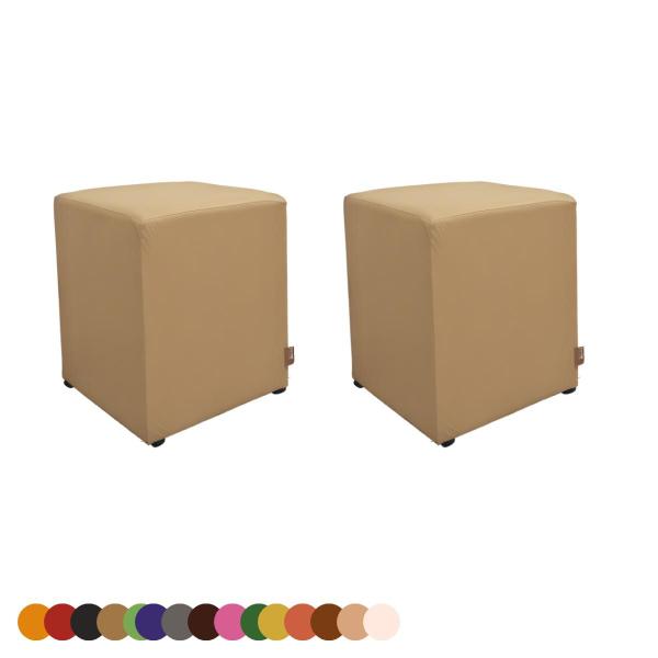 Imagem de Kit 2 Puff Banqueta Cubo Quadrado Decorativo 