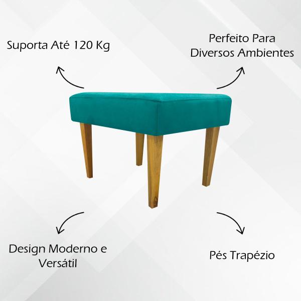 Imagem de Kit 2 Puff Decorativo Retangular Para Sala Recepção Charme Pé Trapézio Suede Cores