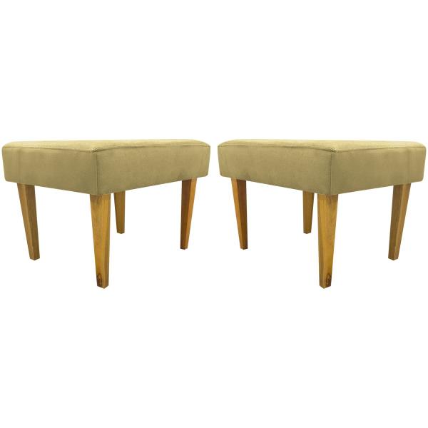 Imagem de Kit 2 Puff Decorativo Retangular Para Sala Recepção Charme Pé Trapézio Suede Cores