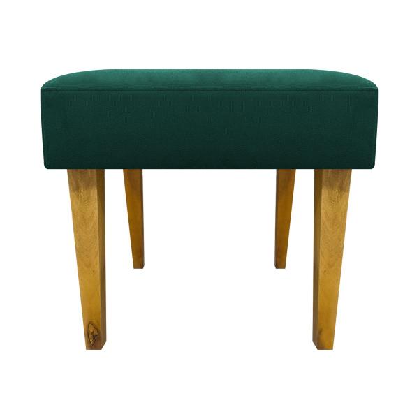 Imagem de Kit 2 puff decorativos para sala charme suede verde pé castanho - clique e decore