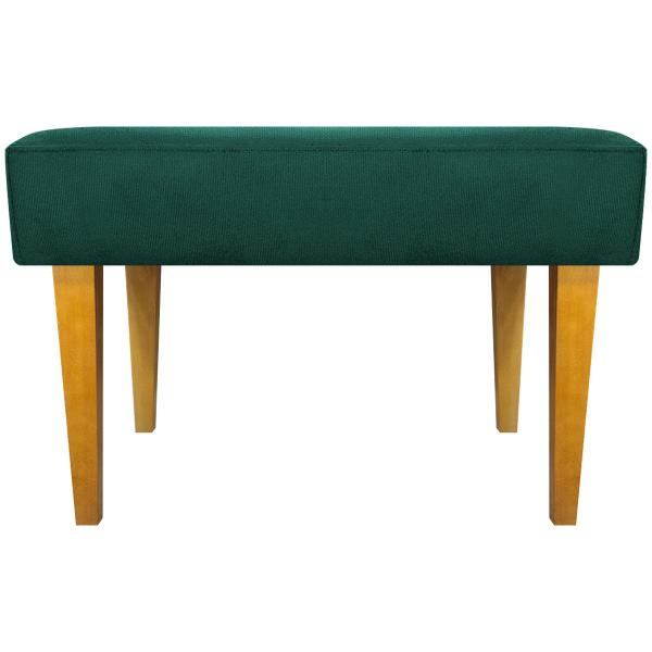 Imagem de Kit 2 puff decorativos para sala charme suede verde pé castanho - clique e decore