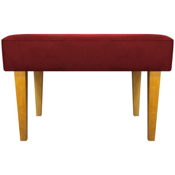 Imagem de Kit 2 puff decorativos para sala charme suede vermelho pé castanho - clique e decore