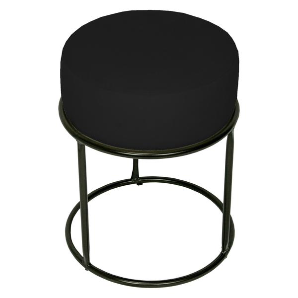 Imagem de Kit 2 puff decorativos para sala luxe base preta suede preto - clique e decore