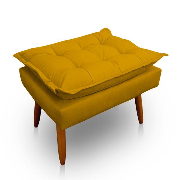 Imagem de Kit 2 Puff Opala Retangular para Sala e Quarto Suede Amarelo- Jylcrom