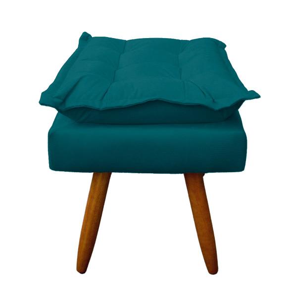 Imagem de Kit 2 Puff Opala Retangular para Sala e Quarto Suede Azul Turquesa - LH Decor