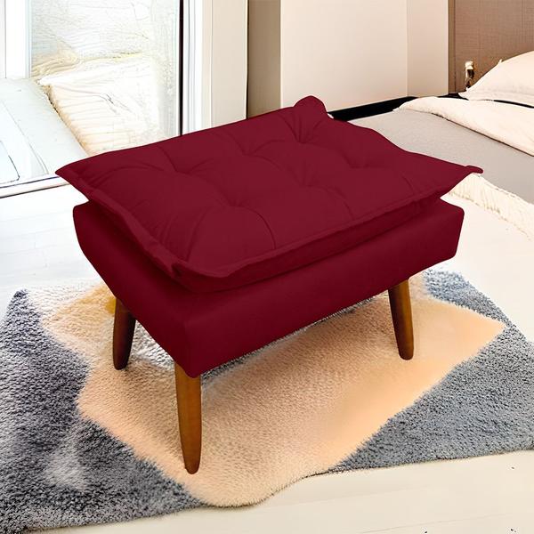 Imagem de Kit 2 Puff Opala Retangular para Sala e Quarto Suede  - LH Decor