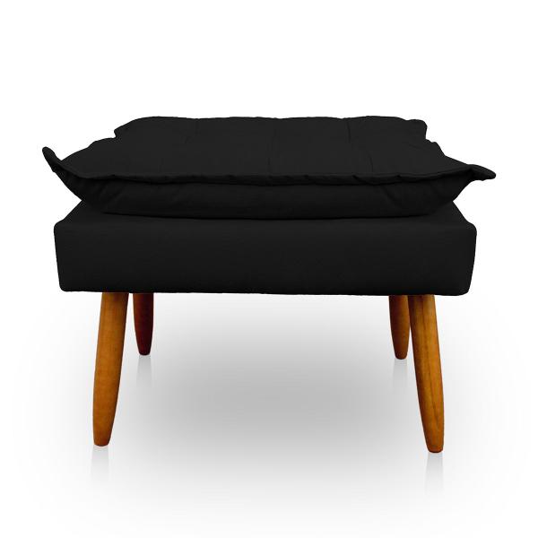 Imagem de Kit 2 Puff Opala Retangular para Sala e Quarto Suede Preto - LH Decor