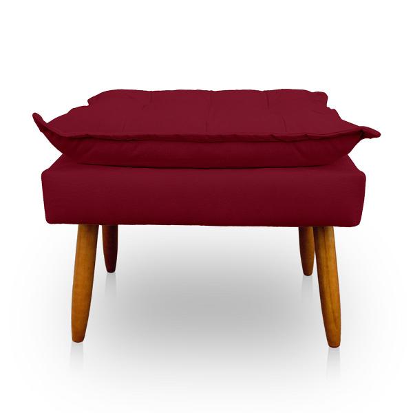 Imagem de Kit 2 Puff Opala Retangular para Sala e Quarto Suede Vermelho - LH Decor