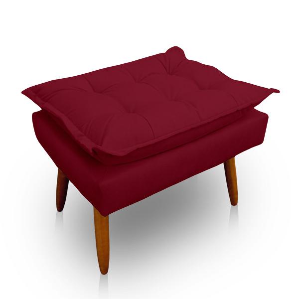 Imagem de Kit 2 Puff Opala Retangular para Sala e Quarto Suede Vermelho - LH Decor