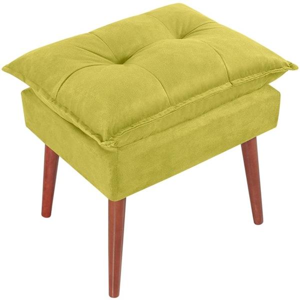 Imagem de Kit 2 Puff Puf Opall Pes Palito 55x40cm Suede Amarelo MPassos