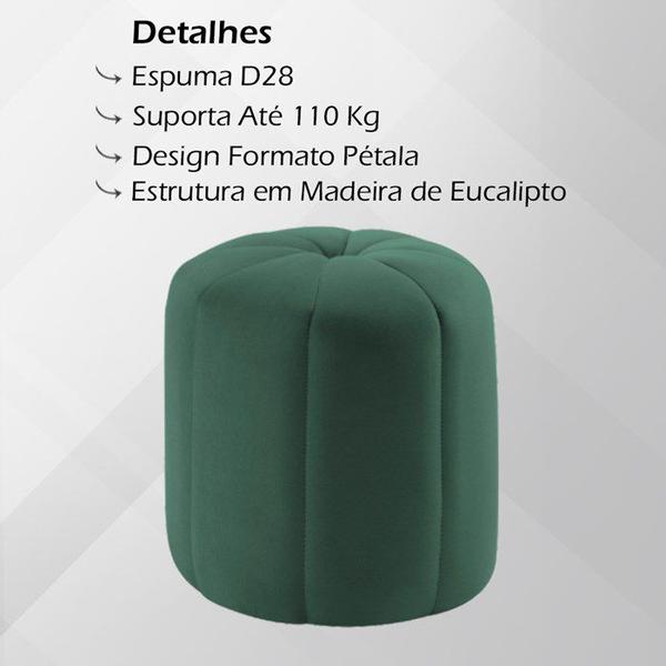 Imagem de Kit 2 Puff Puf Para Sala P09 Veludo Verde Dmobiliario