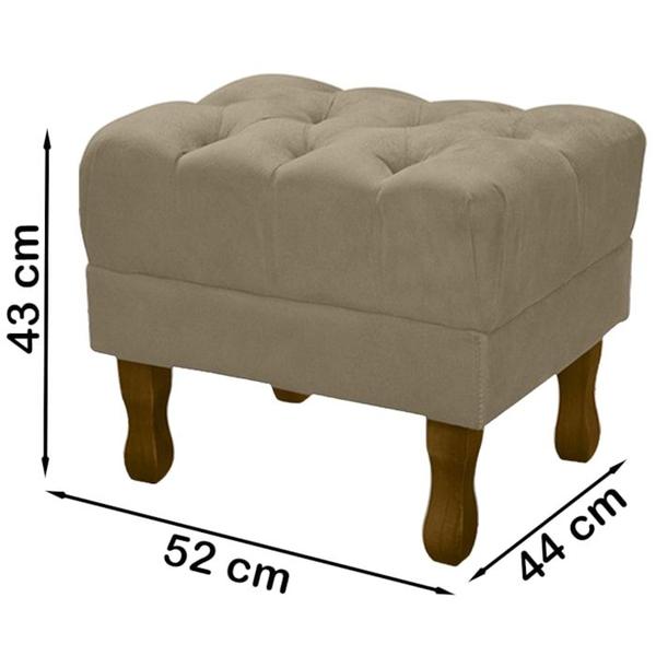 Imagem de Kit 2 Puff Puf Retro Capitone 52x44cm Suede Capuccino MPassos