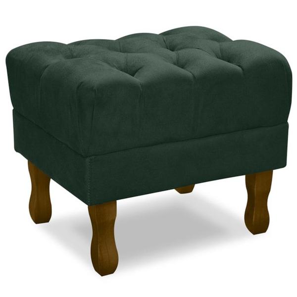 Imagem de Kit 2 Puff Puf Retro Capitone 52x44cm Suede Verde MPassos