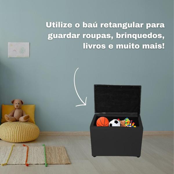 Imagem de Kit 2 Puff Pufe Baú Decorativo Organizador Retangular