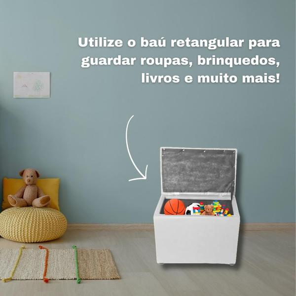 Imagem de Kit 2 Puff Pufe Baú  Decorativo Organizador Retangular