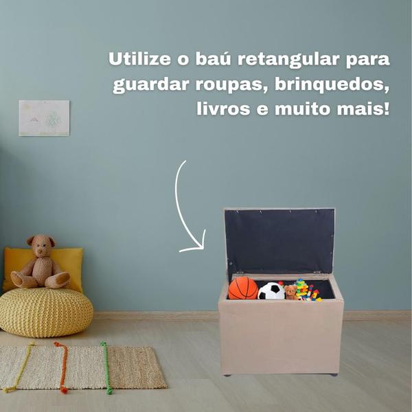 Imagem de Kit 2 Puff Pufe Baú Decorativo Organizador Retangular