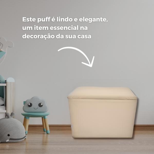 Imagem de Kit 2 Puff Pufe Bau Decorativo Suede Organizador 