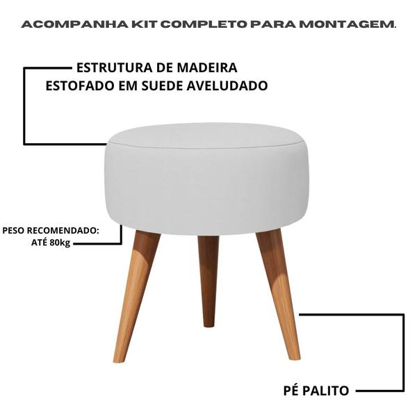 Imagem de Kit 2 Puff Redondo Com Pé Palito Banqueta Redonda Estofado