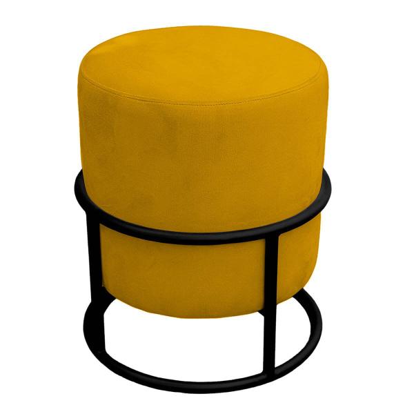 Imagem de Kit 2 Puff Royale para Sala e Quarto Suede Amarelo- Jylcrom