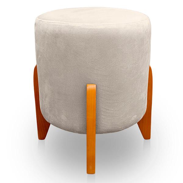 Imagem de Kit 2 Puff Thor Luxo para Sala e Quarto Suede Bege - LH Decor