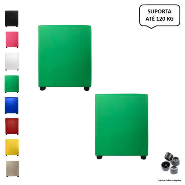 Imagem de Kit 2 Puffs Banquetas Cubo Quadrado Decorativo sala e quarto