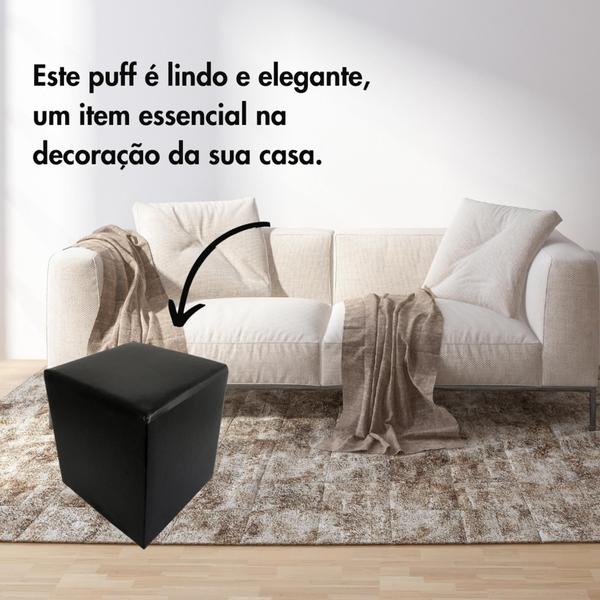 Imagem de Kit 2 Puffs Banquetas Cubo Quadrado Decorativo sala e quarto