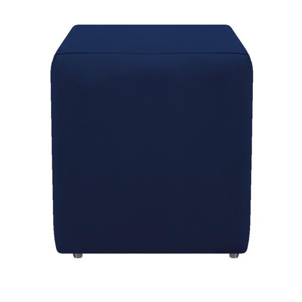 Imagem de Kit 2 Puffs Decorativos Dado Sala de Estar Recepção Suede Azul Marinho