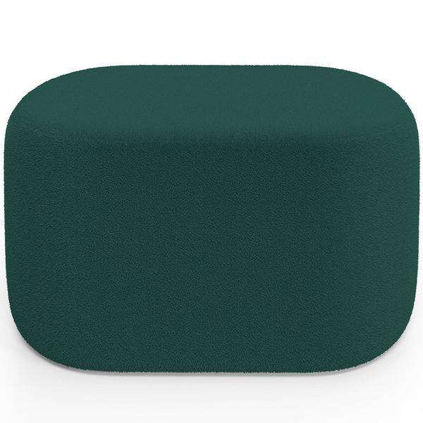 Imagem de Kit 2 Puffs Decorativos Orgânico para Living Quarto 70cm Doha W01 Bouclê Verde - Lyam Decor