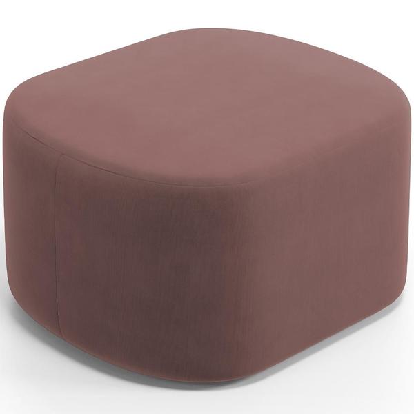 Imagem de Kit 2 Puffs Decorativos Orgânico para Living Quarto 70cm Doha W01 Suede Rosê - Lyam Decor