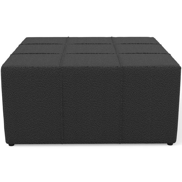 Imagem de Kit 2 Puffs Decorativos Para Sala de Estar Quadrado Milano 90x90cm W01 Bouclê Preto - Lyam Decor