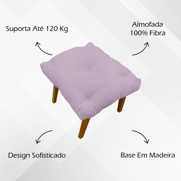 Imagem de Kit 2 Puffs Decorativos Para Sala Marty Retangular Linho Cores