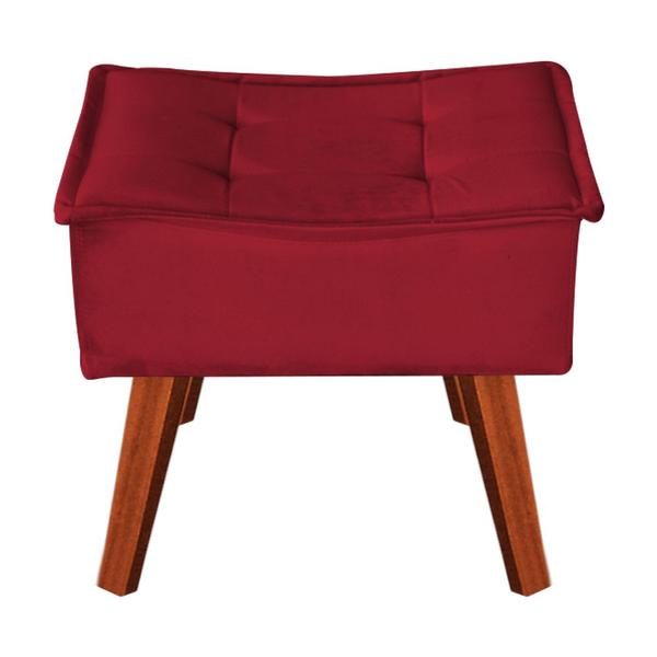 Imagem de Kit 2 Puffs Opala Decorativo Suede Vermelho - Navega Móveis