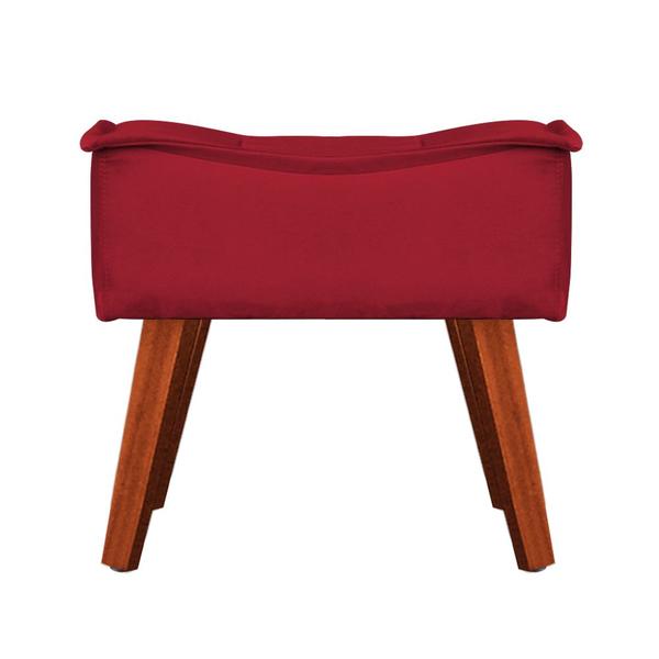 Imagem de Kit 2 Puffs Opala Decorativo Suede Vermelho - Navega Móveis