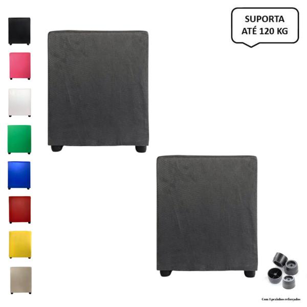 Imagem de Kit 2 Pufs Puff Banqueta banco Cubo Quadrado Decorativo