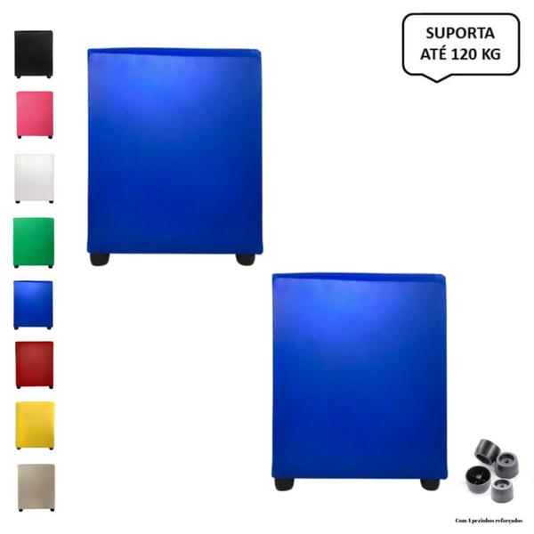 Imagem de Kit 2 Pufs Puff Banqueta Cubo Quadrado Decorativo