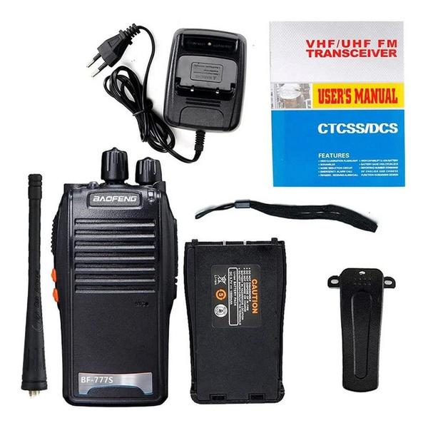 Imagem de Kit 2 Radio 777s Vhf/uhf 16 Canais Comunicador Profissional - BAOFENG