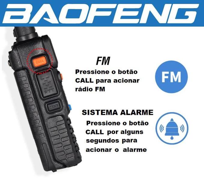 Imagem de Kit 2 rádio comunicador baofeng uv5r vhf uhf 5w profissional