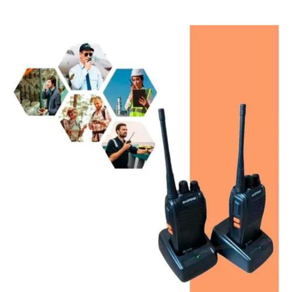 Imagem de Kit 2 Radio Walk Talk Comunicador 16 Ch Baofeng 777s + Fone!