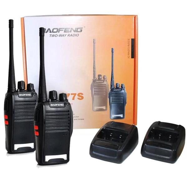 Imagem de Kit 2 Rádios Comunicação Walk Talk Bf-777S Uhf Vhf 16 Canais