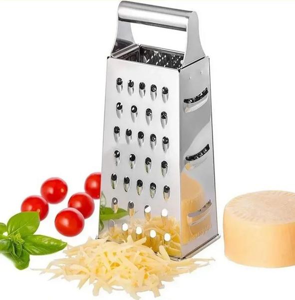 Imagem de Kit 2 raladores aço inox 24cm 4 faces - legumes queijo vegetais frutas